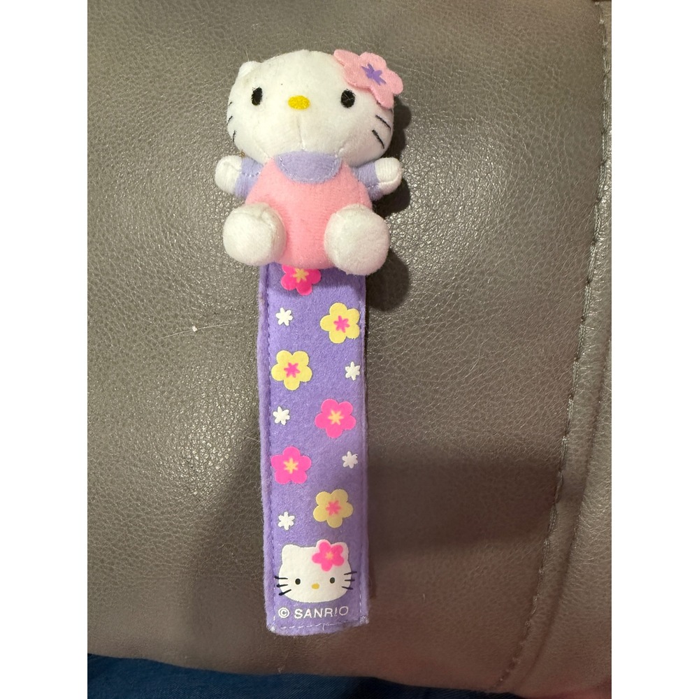 Vintage 2003 Sanrio Hello Kitty Plush bookmark Purple Floral Y2K Kawai